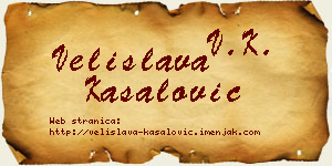 Velislava Kasalović vizit kartica